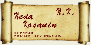 Neda Košanin vizit kartica